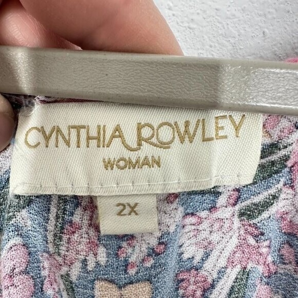 Cynthia Rowley Navy and Pink Floral Boho Blouse - Picture 5 of 5